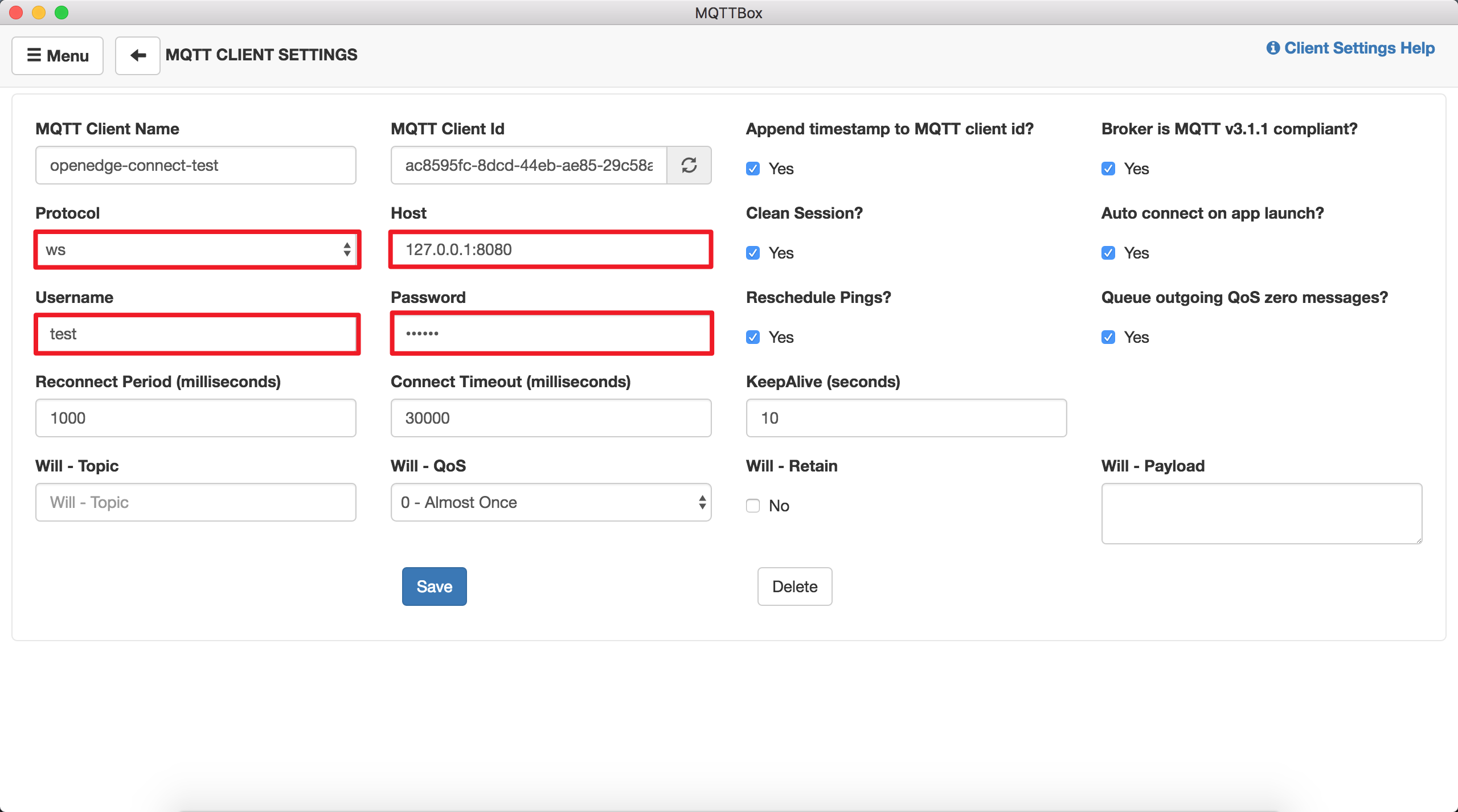 WS（Websocket）连接测试配置