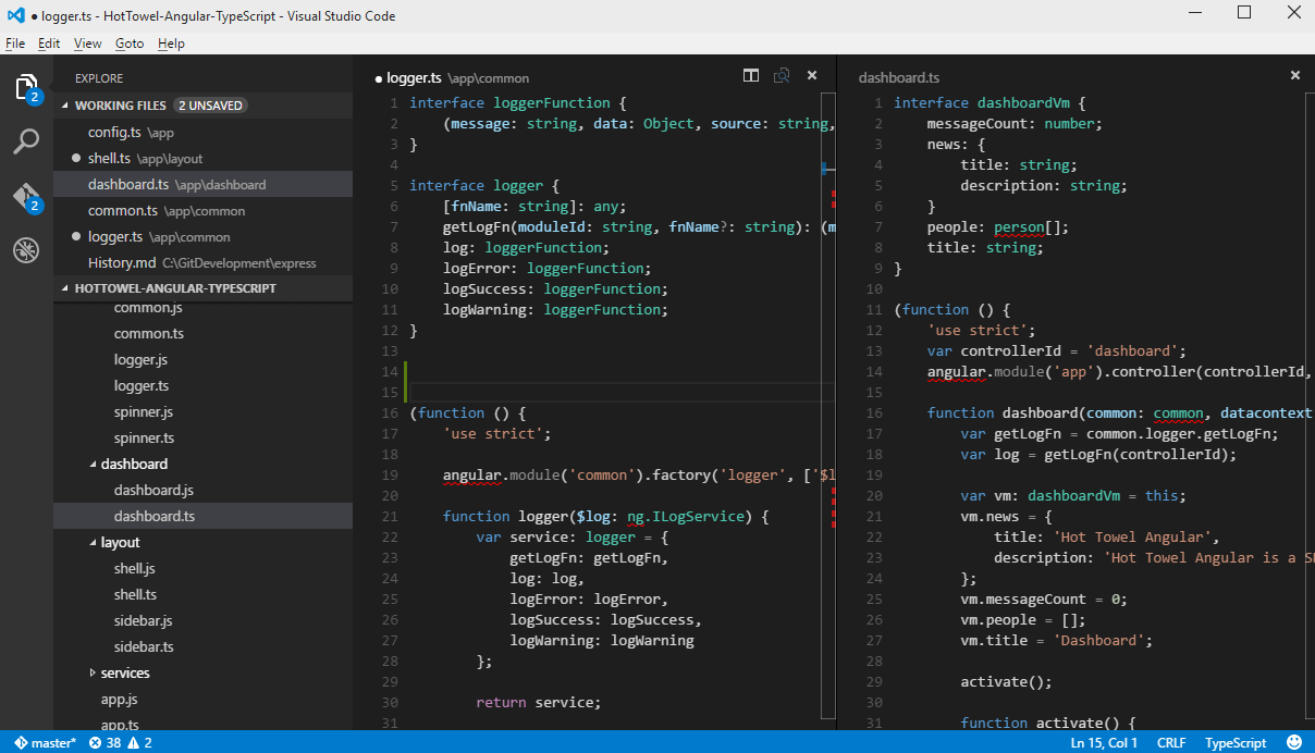 VS Code Layout