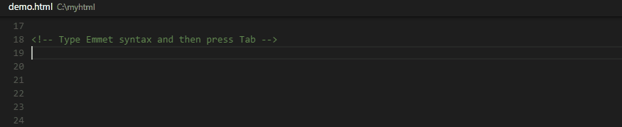 Emmet HTML support built-in