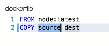 Dockerfile snippet navigation