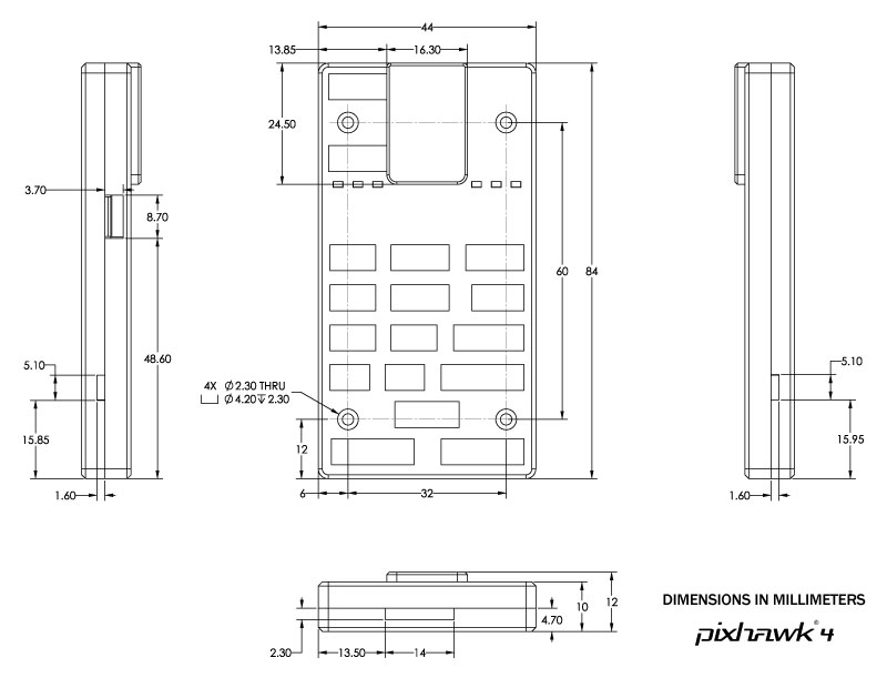 Pixhawk 4 尺寸